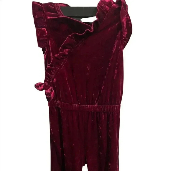 Genuine Kids Oshkosh babygirl burgandy jumper velour gold speck sparkles size 3T - Picture 3 of 8